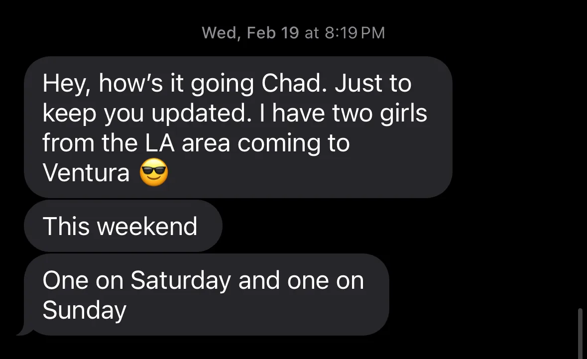 Dating coaching client result 6: real text conversation screenshot