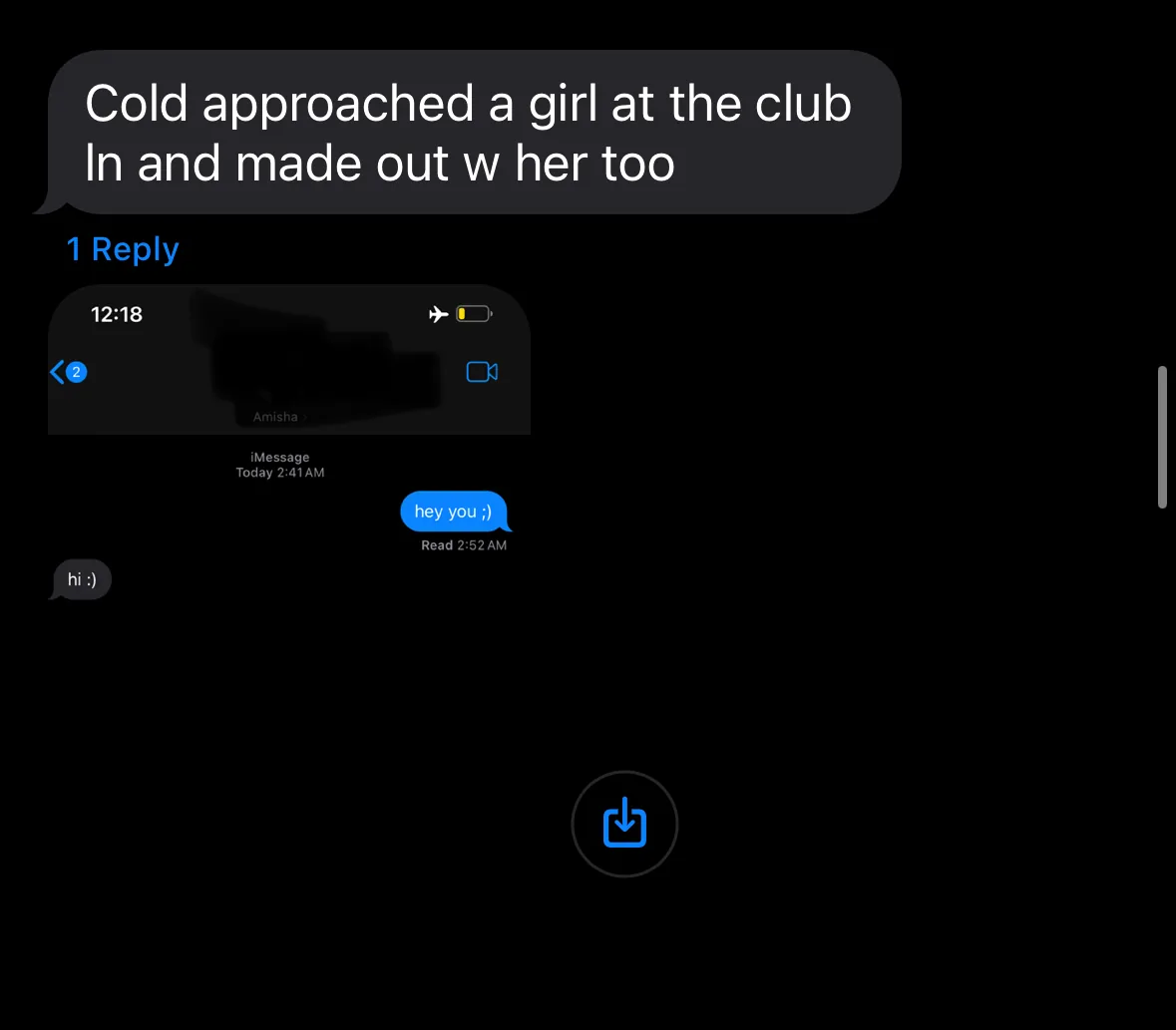 Dating coaching client result 11: real text conversation screenshot